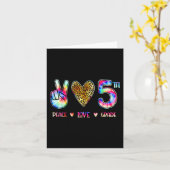 Peace Liebe Fünfte Stufe auf Schulspende zurück Karte (Gelbe Blume)