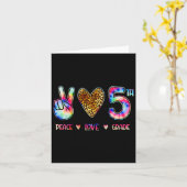 Peace Liebe Fünfte Stufe auf Schulspende zurück Karte (Gelbe Blume)