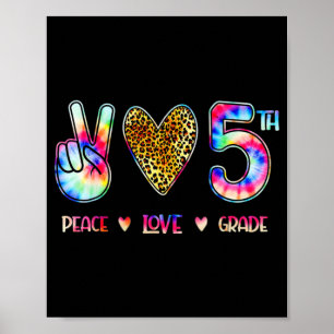 Peace Liebe Fünfte Stufe auf Schulspende zurück Poster