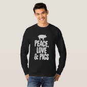 Peace Liebe & Funny Bacon Pig T-Shirt (Vorne ganz)