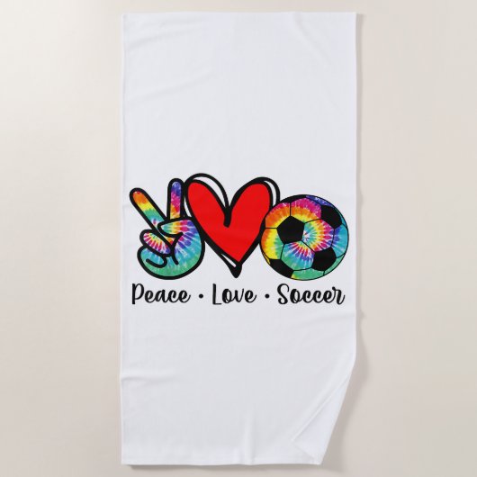 Peace Liebe Fußball Gefärbte Krawatte Design Fraue Strandtuch (Vorderseite)