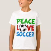Peace Liebe Fußball Niedlich Kinder T-Shirt (Vorderseite)