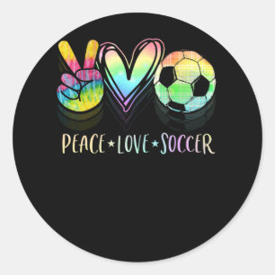 Peace Liebe Fußball Niedliches Design Herzball Runder Aufkleber
