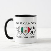 Peace Liebe Fußball Tasse (Links)