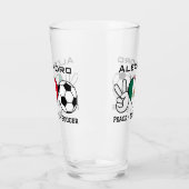 Peace Liebe Fußglas mit Namen Glas (Links)