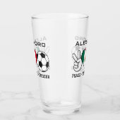 Peace Liebe Fußglas mit Namen Glas (Rechts)