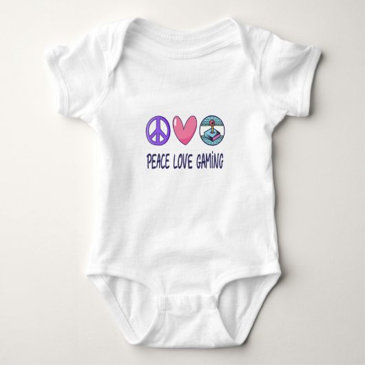 Peace Liebe Gaming Baby Strampler (Vorderseite)