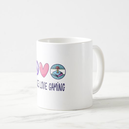 Peace Liebe Gaming Kaffeetasse (VorderseiteRechts)