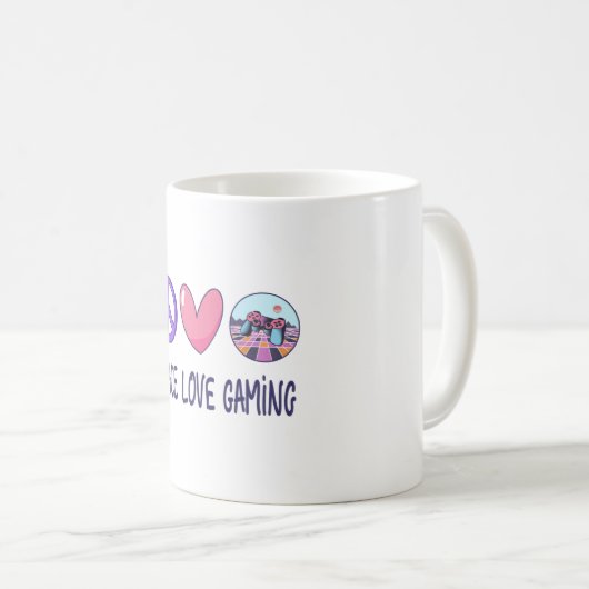 Peace Liebe Gaming Kaffeetasse (VorderseiteRechts)