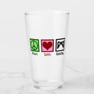 Peace Liebe Gaming Niedlich Video Game Player Glas