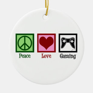 Peace Liebe Gaming Niedlich Video Game Player Keramik Ornament
