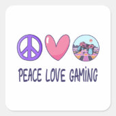 Peace Liebe Gaming Quadratischer Aufkleber (Vorderseite)