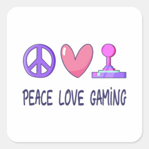 Peace Liebe Gaming Quadratischer Aufkleber