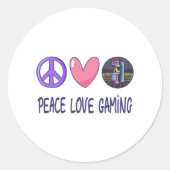 Peace Liebe Gaming Runder Aufkleber (Vorderseite)