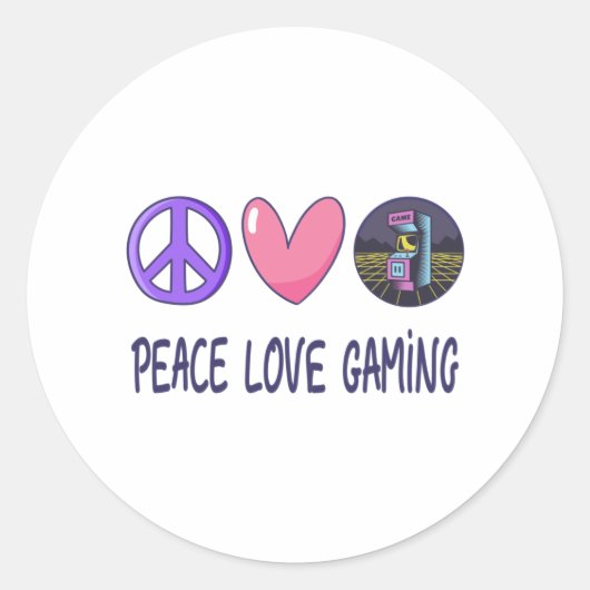 Peace Liebe Gaming Runder Aufkleber (Vorderseite)