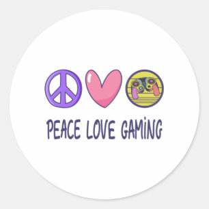 Peace Liebe Gaming Runder Aufkleber