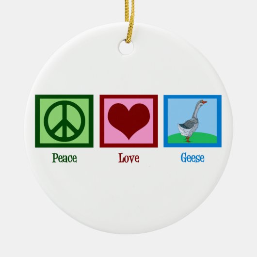 Peace Liebe Gänse Keramikornament (Vorne)