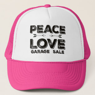 Peace Liebe Garage Sale Trucker Hat Truckerkappe
