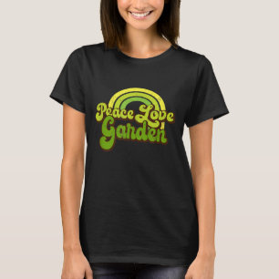 PEACE LIEBE GARDEN Rainbow Groovy Hippie T-Shirt
