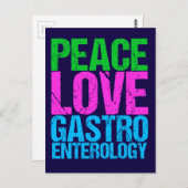 Peace Liebe Gastroenterology Postkarte (Vorne/Hinten)