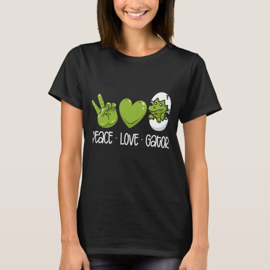 Peace Liebe Gators Backprint Alligator T-Shirt (Vorderseite)