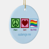 Peace Liebe Gay Pride Niedliche Weihnachten Keramik Ornament (Rechts)