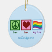 Peace Liebe Gay Pride Niedliche Weihnachten Keramik Ornament (Links)