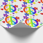 PEACE LIEBE GEFÄRBTE KRAWATTE HIPPIE SYMBOL GESCHENKPAPIER (Ecke)