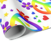 PEACE LIEBE GEFÄRBTE KRAWATTE HIPPIE SYMBOL GESCHENKPAPIER (Rolleneckpunkt)