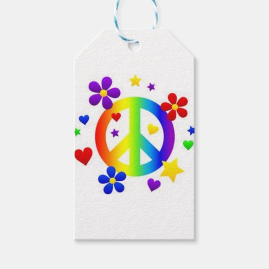 PEACE LIEBE GEFÄRBTE KRAWATTE HIPPIE SYMBOL GIFT T GESCHENKANHÄNGER (Vorderseite)