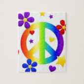 PEACE LIEBE GEFÄRBTE KRAWATTE HIPPIE SYMBOL PUZZLE (Vertikal)