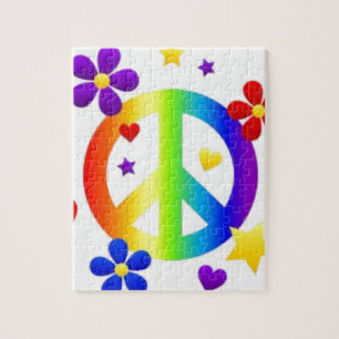 PEACE LIEBE GEFÄRBTE KRAWATTE HIPPIE SYMBOL PUZZLE