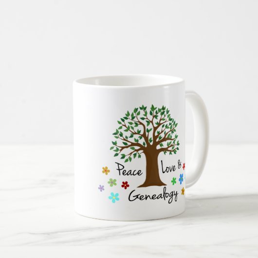 Peace Liebe Genealogie Familienbaum Spaß Tasse (VorderseiteRechts)