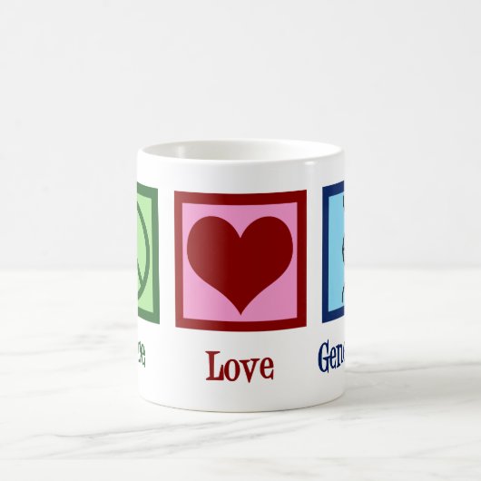 Peace Liebe Genealogie Niedlich Genealogist Kaffeetasse (Mittel)