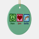 Peace Liebe Gerbils Keramik Ornament (Rechts)