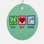 Peace Liebe Gerbils Keramik Ornament (Links)