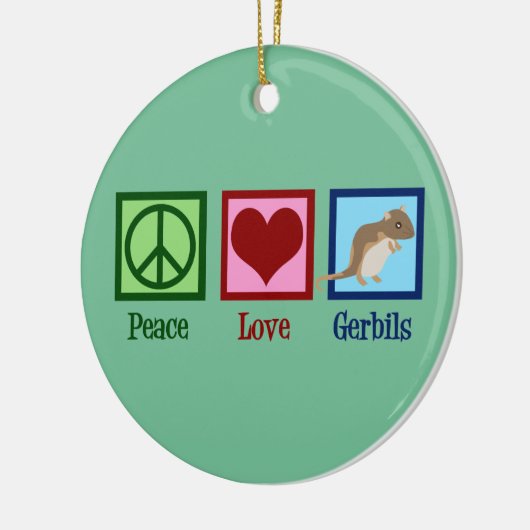 Peace Liebe Gerbils Keramik Ornament (Links)