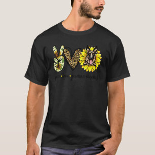 Peace Liebe German Shepherd Dog Sunflower T-Shirt