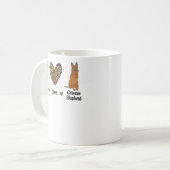 Peace Liebe German Shepherd Leopard Lover Pet Dog  Kaffeetasse (Vorderseite Links)