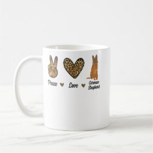 Peace Liebe German Shepherd Leopard Lover Pet Dog  Kaffeetasse