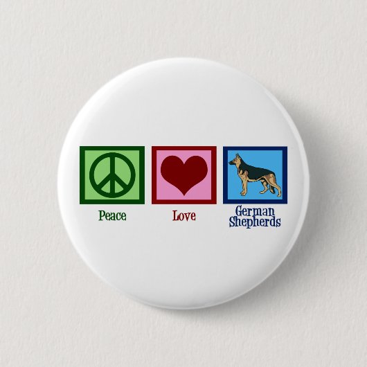 Peace Liebe German Shepherds Button (Vorderseite)