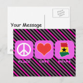 Peace Liebe Ghana Postkarte (Vorne/Hinten)