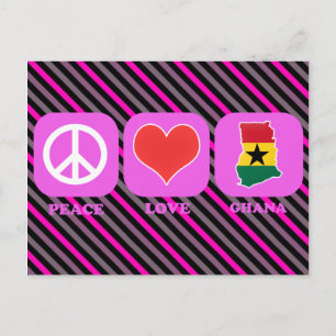 Peace Liebe Ghana Postkarte