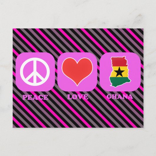 Peace Liebe Ghana Postkarte (Vorderseite)