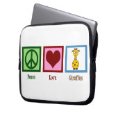 Peace Liebe Giraffes Laptopschutzhülle (Vorderseite Links)