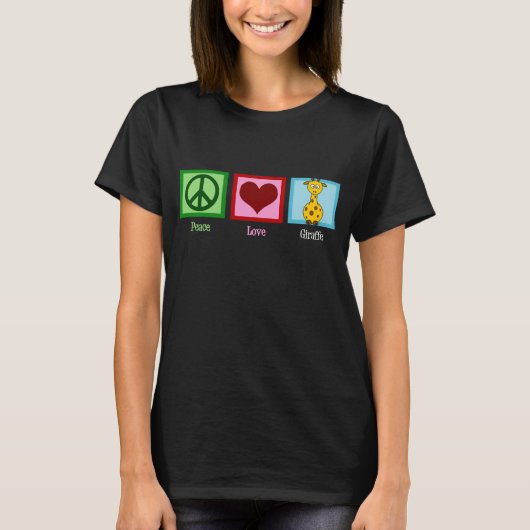 Peace Liebe Giraffes T-Shirt (Vorderseite)