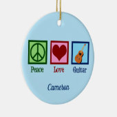 Peace Liebe Gitarre Niedlich Custom Keramik Ornament (Rechts)