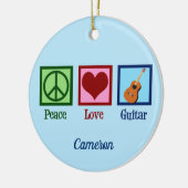 Peace Liebe Gitarre Niedlich Custom Keramik Ornament (Links)