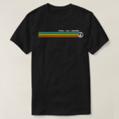 PEACE LIEBE GITARS Retro Rainbow Stripes T-Shirt (Design vorne)
