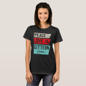 Peace Liebe Gittern Musical Instrument Gittern Pla T-Shirt (Vorne ganz)